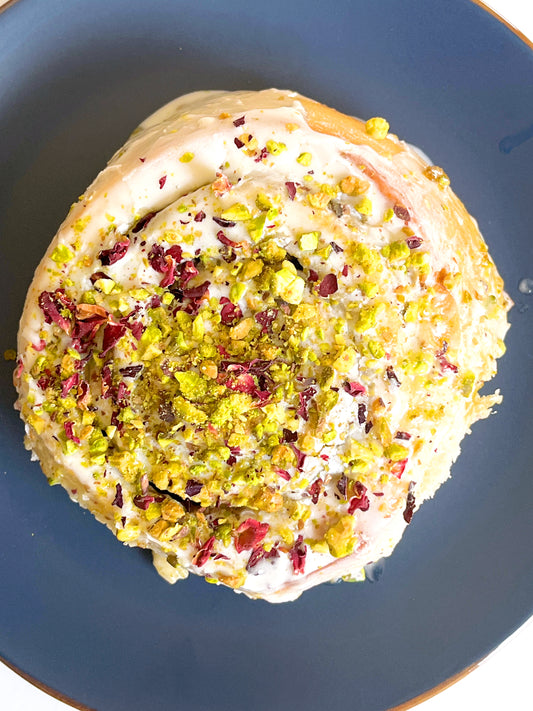 Pistachio & Rose Cinnamon Rolls