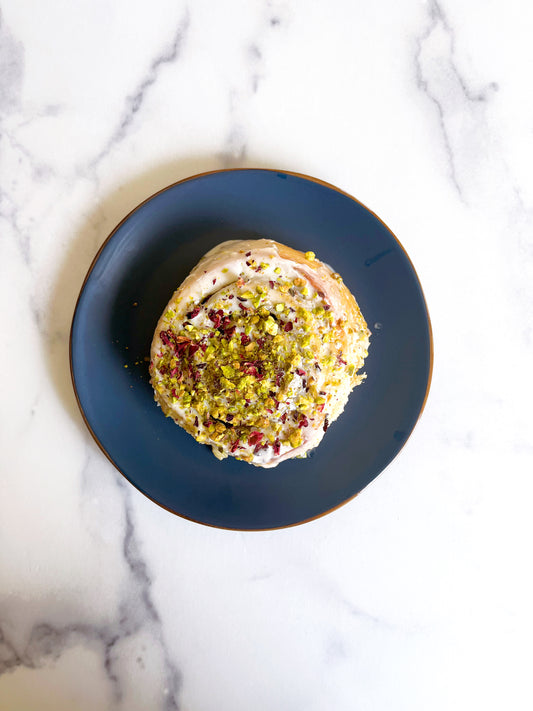 Pistachio & Rose Cinnamon Rolls